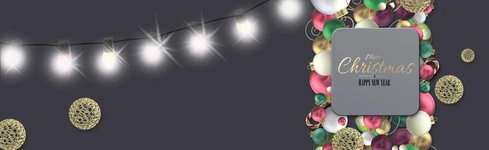 Horizontal Christmas background Stock Illustration