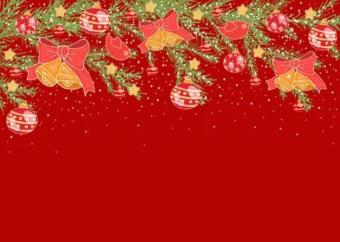 Horizontal Christmas background with place for text, with Christmas trees, Ne Stock Illustration