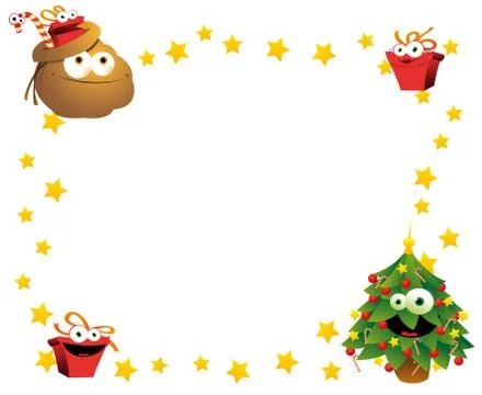 Horizontal christmas frame Stock Illustration