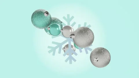 Horizontal Christmas New Year winter snowflake collision animation loop ornament 動画素材 321414609