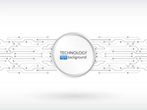 Horizontal circuit board vector background texture. Stock Illustration