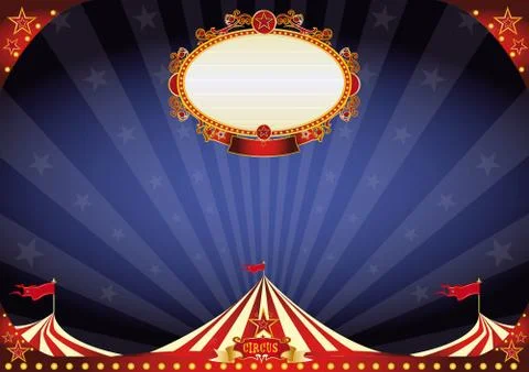 Horizontal circus night background Stock Illustration