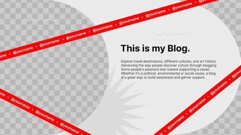 Horizontal Clean Template for your Blog Presentation with red tape. Put Your Stock Illustration