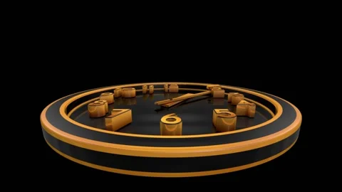 Horizontal Clock With Flying Numbers Stock Footage 137234396