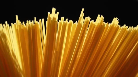 Horizontal Close-Up of Raw Spaghetti Ends Stock-Footage 345599603