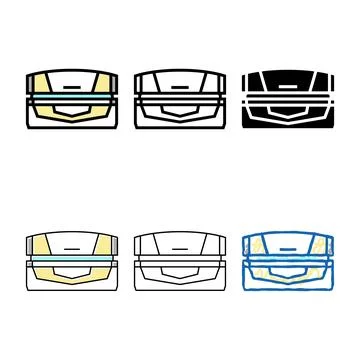 Horizontal closed cabin concepts solarium equipment color icon vector Stock Illustration