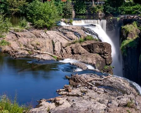 Horizontal closeup view of the falls Stock Photos