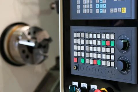 Horizontal cnc turn mill machine Stock Photos