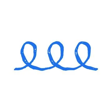 Horizontal Coil Spring Shape Hand Drawn In A Whimsical Vector Illustration .. Stock Illustration