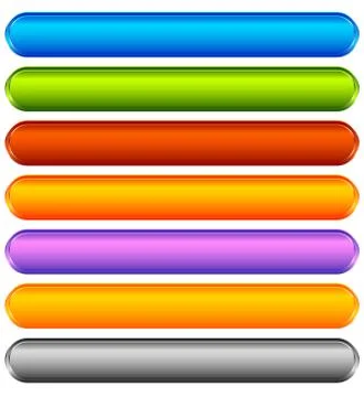 Horizontal colorful banner, button backgrounds. Set of vivid web or print but 스톡 일러스트