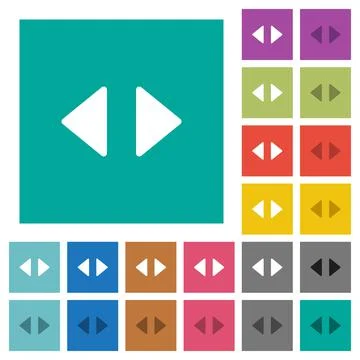 Horizontal control arrows square flat multi colored icons Ilustración de archivo