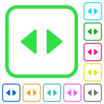 Horizontal control arrows vivid colored flat icons Stock Illustration