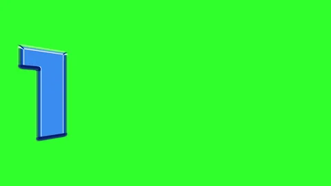 Horizontal countdown from 5 to 1 with green screen background Stock Footage 231800333