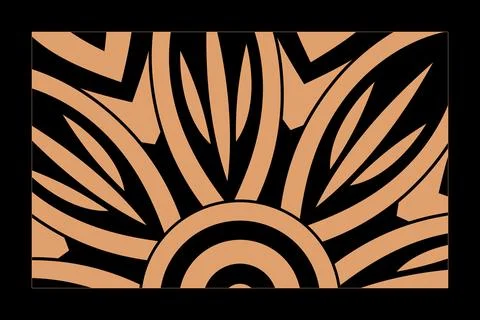 A horizontal crop combines peach leaf-like forms with bold black negative s.. Иллюстрация