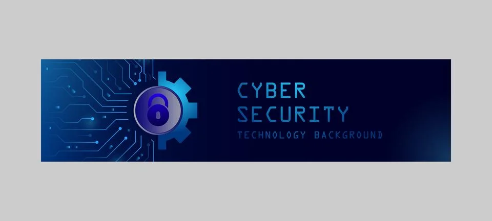 Horizontal cyber security technology futuristic template background isolated Stock Illustration