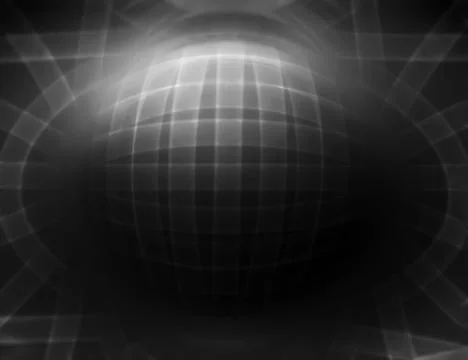 Horizontal dark 3d sphere abstract illustration background Stock Illustration