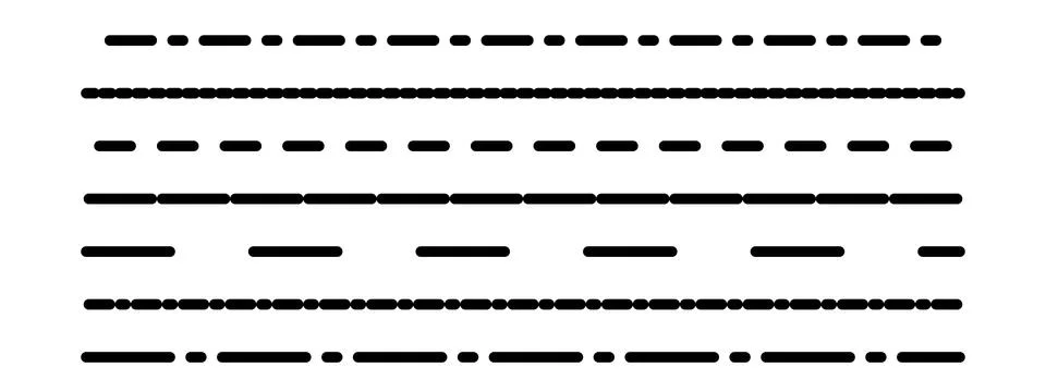 Horizontal dashed line collection Stock Illustration