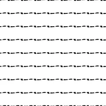 Horizontal dashed stripes seamless vector pattern Stock Illustration