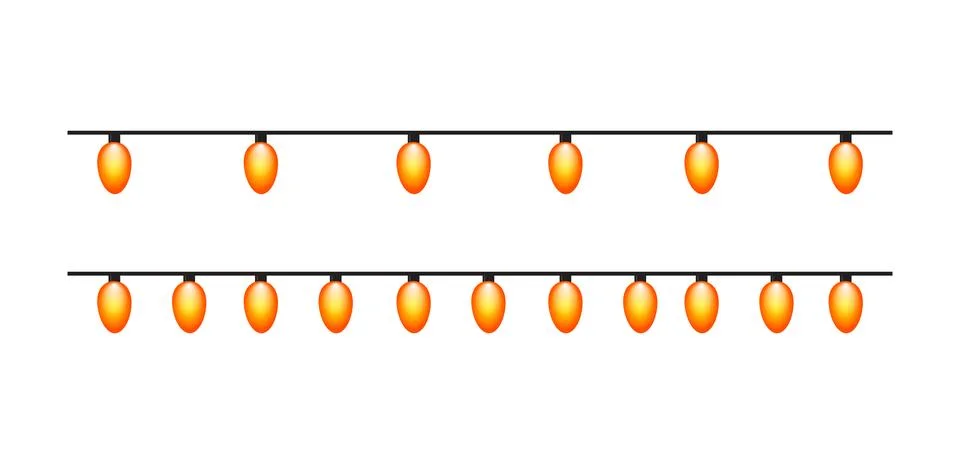 Horizontal Decorative Bulb Strings with Warm Glow and Teardrop Festive Design Illustrazione stock