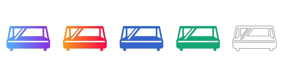 Horizontal Deli Display Case Icon Set 库存插图