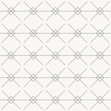 Horizontal diamond connectors with cross nodes seamless pattern in minimal line Stockillustratie