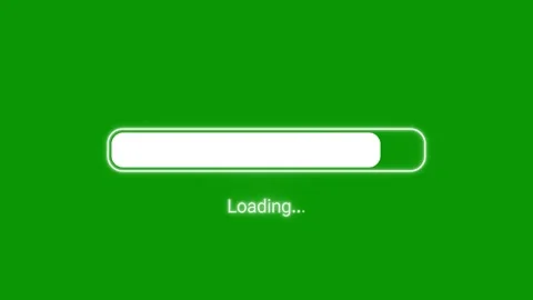 Horizontal digital progress loading bar interface on green screen chroma Vídeo Stock 346824202