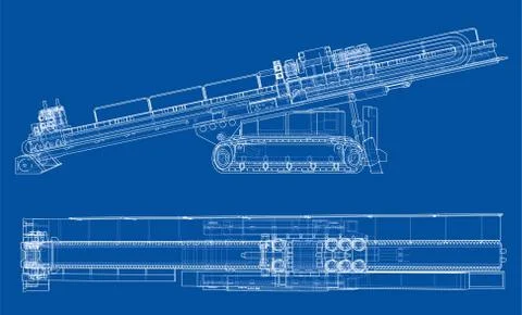 Horizontal directional drilling machine vector Stock Illustration