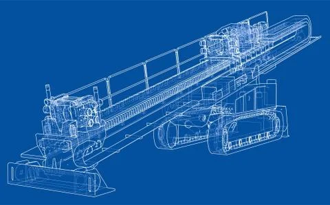 Horizontal directional drilling machine vector Stock Illustration