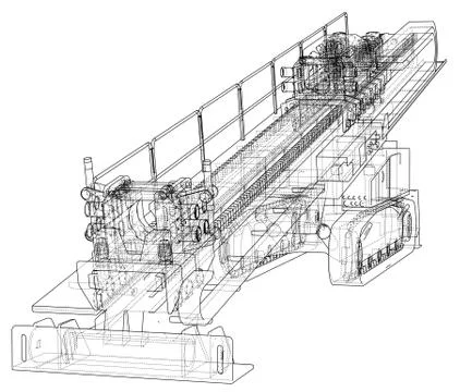 Horizontal directional drilling machine vector Stock Illustration