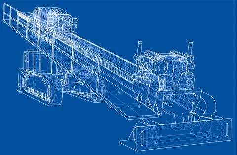 Horizontal directional drilling machine vector Stock Illustration