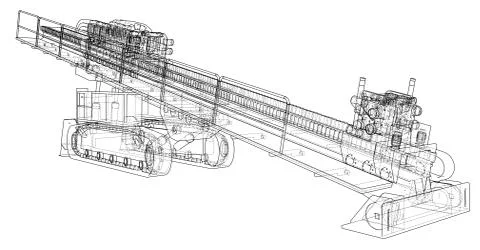 Horizontal directional drilling machine vector Stock Illustration