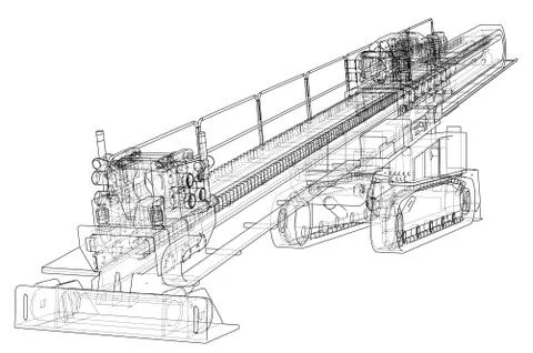 Horizontal directional drilling machine vector Stock Illustration