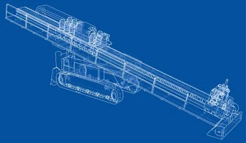 Horizontal directional drilling machine vector Stock Illustration