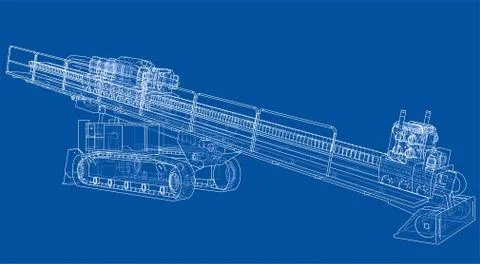 Horizontal directional drilling machine vector Stock Illustration