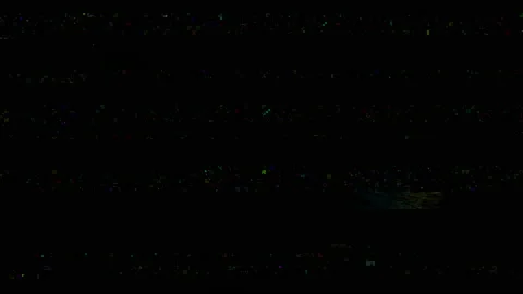 Horizontal distortion of broken video image on black background Stock Footage 157446138