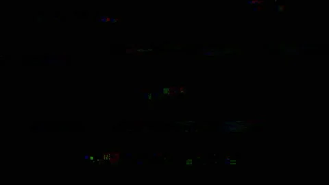 Horizontal distortion of broken video image on black background Stock Footage 157446529