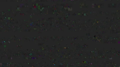 Horizontal distortion of broken video image on black background Stock Footage 157477231