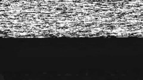 Horizontal distortion of the broken video image on black background, VHS effect Stock Footage 192220808