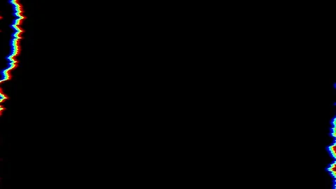 Horizontal distortion of broken video image on black background Stock Footage 267276150