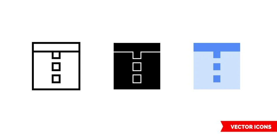 Horizontal docking icon of 3 types. Isolated vector sign symbol. Stock Illustration