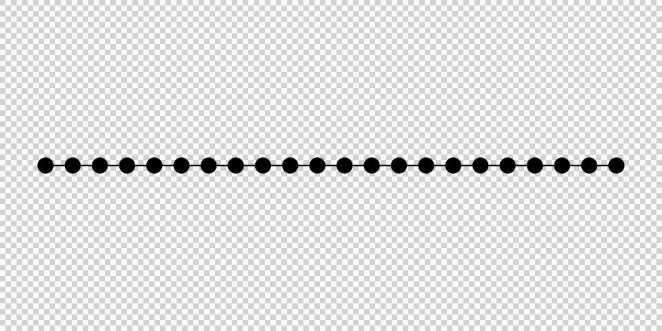 Horizontal dotted line isolated on transparent background イラスト素材