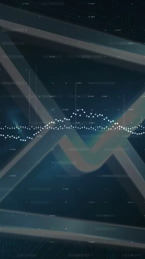 Horizontal dotted waveform reacting to data input, pulsing and forming spikes Stock Footage 332904796