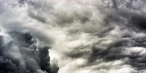 Horizontal dramatic dark cloudscape background 스톡 사진