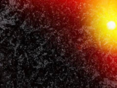 Horizontal dramatic deep space with sun illustration background Stock Illustration