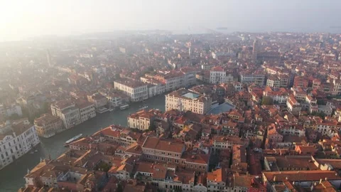 Horizontal drone filming of Venice in 4K resolution during the autumn season. Stock Footage 291404584