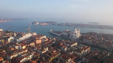 Horizontal drone filming of Venice in 4K resolution during the autumn season. Stock Footage 291404853