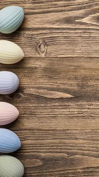Horizontal Easter banner with pastel eggs Fotos de archivo