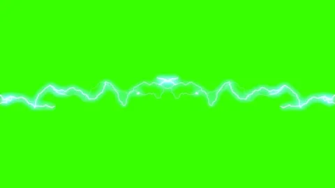 Horizontal Electric Lightning Beam Animation on Green Screen Stock-Footage 341262345