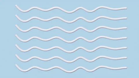 Horizontal elements wavy motion. Animation of geometric figures levitation. Video stock 135710581