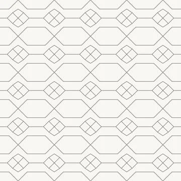 Horizontal elongated hexagonal mesh seamless pattern in minimal line design 스톡 일러스트